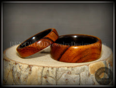Bentwood Rings Set - "One True Pairing" Desert Ironwood on Carbon Fiber Core Set handcrafted bentwood wooden rings wood wedding ring engagement