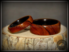 Bentwood Rings Set - "One True Pairing" Desert Ironwood on Carbon Fiber Core Set handcrafted bentwood wooden rings wood wedding ring engagement