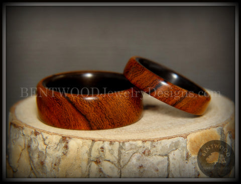 Bentwood Rings Set - "One True Pairing" Desert Ironwood on Carbon Fiber Core Set