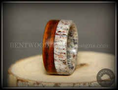 Bentwood Ring - "The Pursuit" Antler and Rosewood Inlay handcrafted bentwood wooden rings wood wedding ring engagement