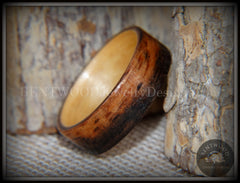 Bentwood Ring - Macassar Ebony Wood Ring (Striped) with Birch Liner using Bentwood Process handcrafted bentwood wooden rings wood wedding ring engagement