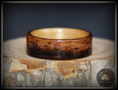 Bentwood Ring - Macassar Ebony Wood Ring (Striped) with Birch Liner using Bentwood Process handcrafted bentwood wooden rings wood wedding ring engagement