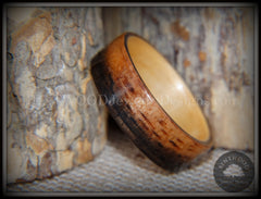 Bentwood Ring - Macassar Ebony Wood Ring (Striped) with Birch Liner using Bentwood Process handcrafted bentwood wooden rings wood wedding ring engagement