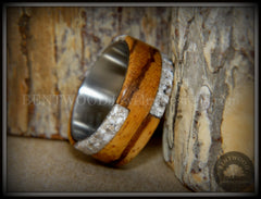 Bentwood Ring - "Remembrance" Zebrawood Cremation Ash Inlay on Titanium Steel Comfort Fit Core handcrafted bentwood wooden rings wood wedding ring engagement