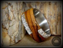 Bentwood Ring - "Remembrance" Zebrawood Cremation Ash Inlay on Titanium Steel Comfort Fit Core handcrafted bentwood wooden rings wood wedding ring engagement