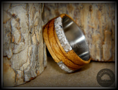 Bentwood Ring - "Remembrance" Zebrawood Cremation Ash Inlay on Titanium Steel Comfort Fit Core handcrafted bentwood wooden rings wood wedding ring engagement