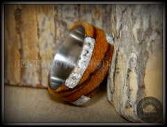 Bentwood Ring - "Remembrance" Zebrawood Cremation Ash Inlay on Titanium Steel Comfort Fit Core handcrafted bentwood wooden rings wood wedding ring engagement