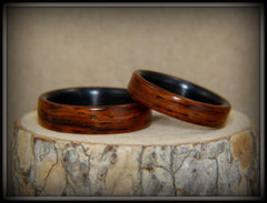 Bentwood Rings Set - "Composite" Cocobolo on Carbon Fiber Cores handcrafted bentwood wooden rings wood wedding ring engagement