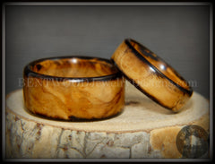 Bentwood Rings Set - "Classic Smokies" Bethlehem Olivewood Wood Ring Set handcrafted bentwood wooden rings wood wedding ring engagement