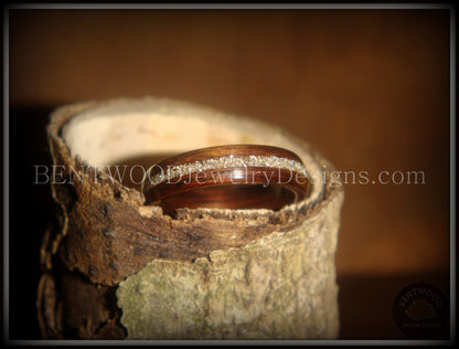 Bentwood Ring - Rosewood Wooden Ring with Silver Glass Inlay handcrafted bentwood wooden rings wood wedding ring engagement
