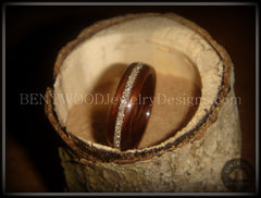 Bentwood Ring - Rosewood Wooden Ring with Silver Glass Inlay handcrafted bentwood wooden rings wood wedding ring engagement