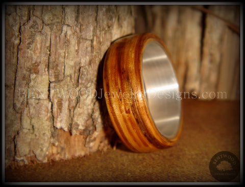 Bentwood Ring - "Zebrano" African Zebrawood Wood Ring on Fine Silver Core