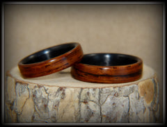 Bentwood Rings Set - "Composite" Cocobolo on Carbon Fiber Cores handcrafted bentwood wooden rings wood wedding ring engagement