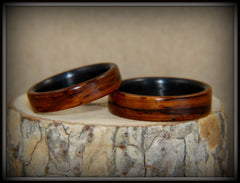 Bentwood Rings Set - "Composite" Cocobolo on Carbon Fiber Cores handcrafted bentwood wooden rings wood wedding ring engagement