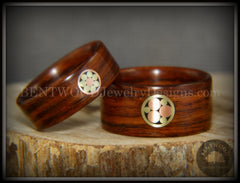 Bentwood Rings Set - "Metal Mosaic" Kingwood Rings with Copper & Brass Pattern Inlay handcrafted bentwood wooden rings wood wedding ring engagement