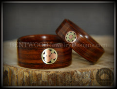 Bentwood Rings Set - "Metal Mosaic" Kingwood Rings with Copper & Brass Pattern Inlay handcrafted bentwood wooden rings wood wedding ring engagement