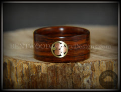 Bentwood Ring - "Metal Mosaic" Kingwood Ring with Copper/Brass Pattern Inlay handcrafted bentwood wooden rings wood wedding ring engagement