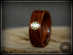 Bentwood Ring - "Metal Mosaic II" Kingwood Ring with Copper/Brass Pattern Inlay handcrafted bentwood wooden rings wood wedding ring engagement
