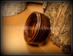 Bentwood Ring - Macassar Ebony Wood Ring with Copper Inlay handcrafted bentwood wooden rings wood wedding ring engagement