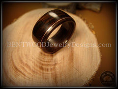 Bentwood Ring - Macassar Ebony Wood Ring with Copper Inlay handcrafted bentwood wooden rings wood wedding ring engagement