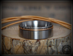 Bentwood Ring - Bronze Guitar String Offset Inlay on Surgical Grade Hypo-Allergenic Stainless Steel Core handcrafted bentwood wooden rings wood wedding ring engagement