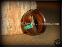 Bentwood Ring - Macassar Ebony Wood Ring and Transverse Malachite Inlay handcrafted bentwood wooden rings wood wedding ring engagement