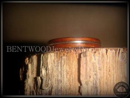 Bentwood Ring - "Electric" Rosewood Wood Ring with Guitar String Inlay handcrafted bentwood wooden rings wood wedding ring engagement