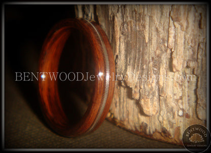 Bentwood Ring - "Electric" Rosewood Wood Ring with Guitar String Inlay handcrafted bentwood wooden rings wood wedding ring engagement