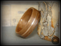 Bentwood Ring - Walnut Wood Ring with Bronze Acoustic Guitar String Inlay handcrafted bentwood wooden rings wood wedding ring engagement