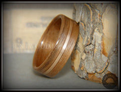 Bentwood Ring - Walnut Wood Ring with Bronze Acoustic Guitar String Inlay handcrafted bentwood wooden rings wood wedding ring engagement