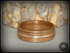 Bentwood Ring - Walnut Wood Ring with Bronze Acoustic Guitar String Inlay handcrafted bentwood wooden rings wood wedding ring engagement