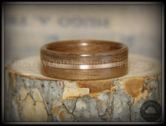 Bentwood Ring - Walnut Wood Ring with Bronze Acoustic Guitar String Inlay handcrafted bentwood wooden rings wood wedding ring engagement