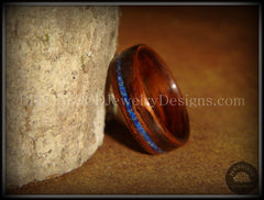 Bentwood Ring - E. Indian Rosewood Wooden Ring with Offset Blue Lapis Inlay handcrafted bentwood wooden rings wood wedding ring engagement