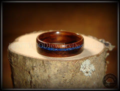 Bentwood Ring - E. Indian Rosewood Wooden Ring with Offset Blue Lapis Inlay handcrafted bentwood wooden rings wood wedding ring engagement