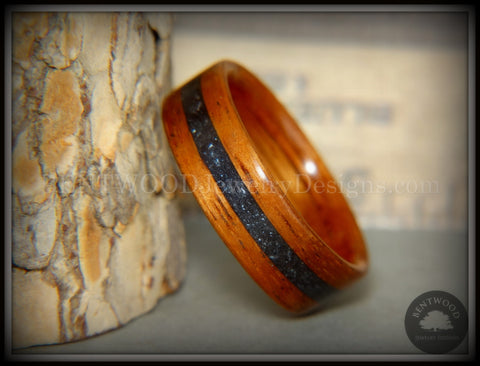 Bentwood Ring - "Legendary" Hawaiian Koa Wood Ring with Hematite Inlay
