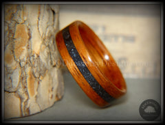 Bentwood Ring - "Legendary" Hawaiian Koa Wood Ring with Hematite Inlay handcrafted bentwood wooden rings wood wedding ring engagement