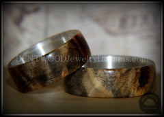 Bentwood Rings Set - "Midwest" Buckeye Burl on Silver Core Classic Wood Ring Bands handcrafted bentwood wooden rings wood wedding ring engagement