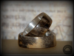 Bentwood Rings Set - "Midwest" Buckeye Burl on Silver Core Classic Wood Ring Bands handcrafted bentwood wooden rings wood wedding ring engagement