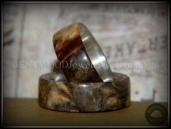 Bentwood Rings Set - "Midwest" Buckeye Burl on Silver Core Classic Wood Ring Bands handcrafted bentwood wooden rings wood wedding ring engagement