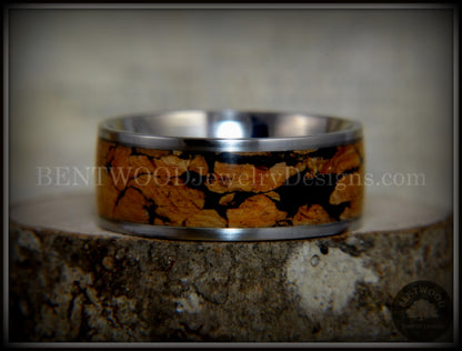Bentwood Ring - "Figured Spalting" Rare Mediterranean Oak Wood Ring with Surgical Grade Stainless Steel Comfort Fit Metal Core handcrafted bentwood wooden rings wood wedding ring engagement