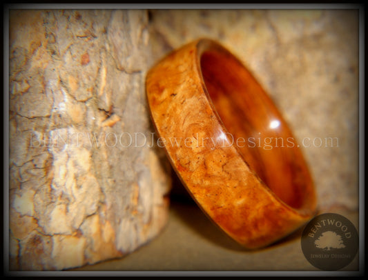 Bentwood Ring - Golden Amboyna Burl with Rosewood Liner handcrafted bentwood wooden rings wood wedding ring engagement