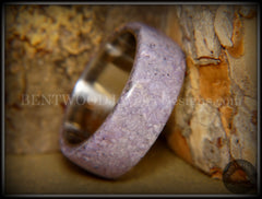 Bentwood Ring - "The Dreamer" Charoite Stone with Titanium Steel Comfort Fit Metal Core handcrafted bentwood wooden rings wood wedding ring engagement
