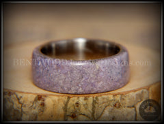 Bentwood Ring - "The Dreamer" Charoite Stone with Titanium Steel Comfort Fit Metal Core handcrafted bentwood wooden rings wood wedding ring engagement