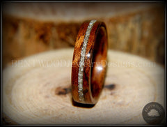 Bentwood Ring - Bubinga Wooden Ring with Silver Glass Inlay handcrafted bentwood wooden rings wood wedding ring engagement