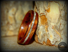 Bentwood Ring - Bubinga Wooden Ring with Silver Glass Inlay handcrafted bentwood wooden rings wood wedding ring engagement