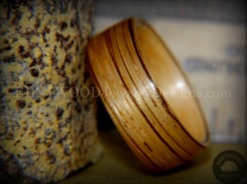 Bentwood Ring - Zebrawood on Canadian Maple Core handcrafted bentwood wooden rings wood wedding ring engagement